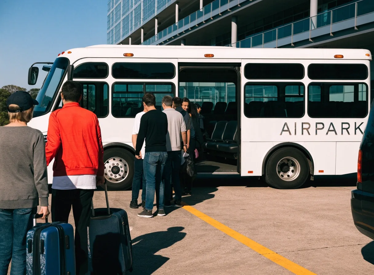 AIRPARK shuttle boarding area at Brisbane Airport