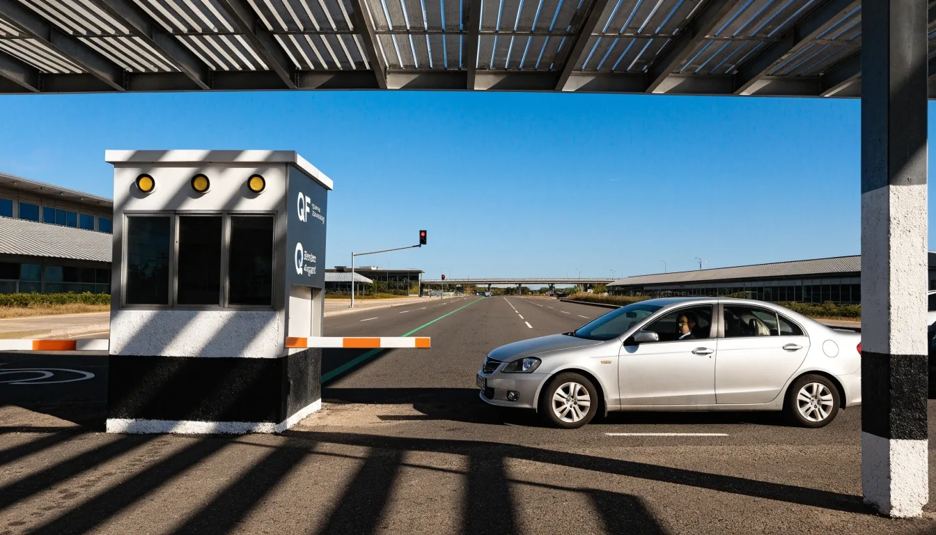 Entry lanes to Brisbane Airport car park